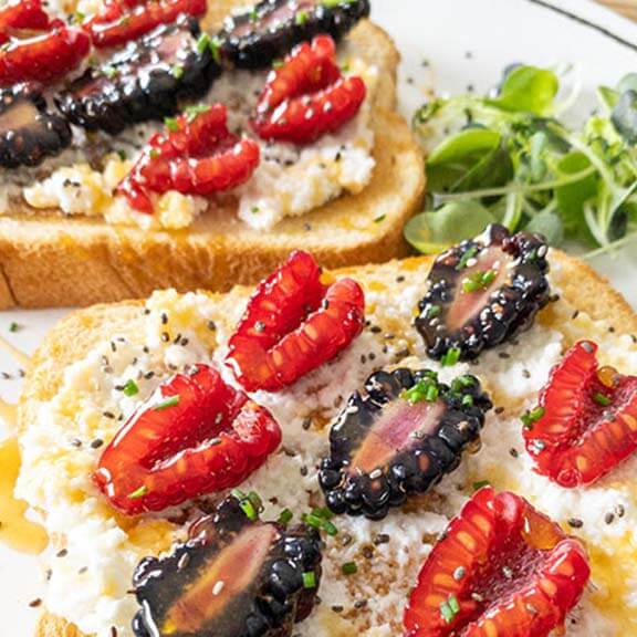 Honey Ricotta Toast W/ Sweet Berries